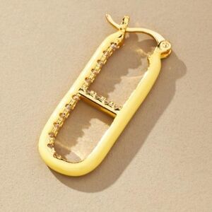 Emma Pills THE OG Earings Yellow Enamel over Gold-Tone Clear Crystals New